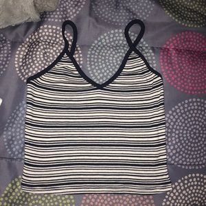 Blue and white stripes crop top